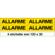 Foglio n. 4 etichette adesive ALLARME