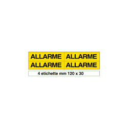 Foglio n. 4 etichette adesive ALLARME