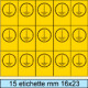 Foglio n. 15 etichette autoadesive simbolo terra