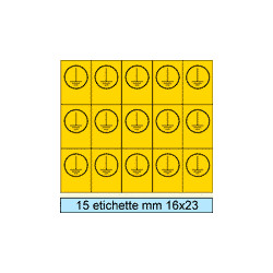 Foglio n. 15 etichette autoadesive simbolo terra