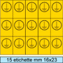 Foglio n. 15 etichette autoadesive simbolo terra