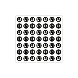 Foglio n. 49 etichetta adesiva simbolo L1
