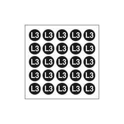 Foglio n. 25 etichetta adesiva simbolo L3