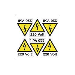 Foglio n. 6 etic. aut. "220 VOLT" +simb.