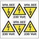 Foglio n. 6 etic. aut. "230 VOLT" +simb.
