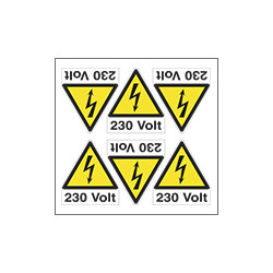 Foglio n. 6 etic. aut. "230 VOLT" +simb.