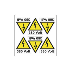 Foglio n. 6 etic. aut. "380 VOLT"+simb.