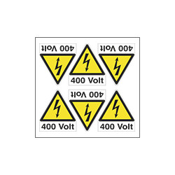 Foglio n. 6 etic. aut. "400 VOLT" +simb.