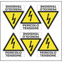 Foglio n. 6 etic. aut. "PERICOLO TENSIONE"