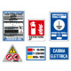 Kit per cabina 20000 V composto da cartelli in alluminio