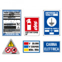 Kit per cabina 20000 V composto da cartelli in alluminio