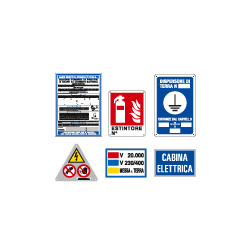 Kit per cabina 20000 V composto da cartelli in all. E11903 rifrangente