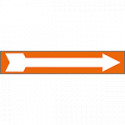 Foglio n. 1 etichette adesive arancio freccia bianca