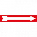 Foglio n. 1 etichette adesive rosso freccia bianca