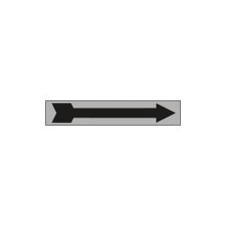 Foglio n. 1 etichette adesive argento freccia nera