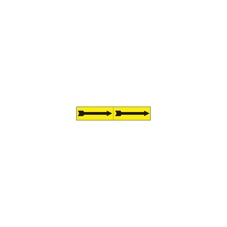 Foglio n. 2 etichette adesive giallo freccia nera