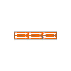 Foglio n. 6 etichette adesive arancio freccia bianca
