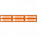 Foglio n. 6 etichette adesive arancio freccia bianca