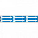 Foglio n. 6 etichette adesive azzurro freccia bianca