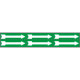 Foglio n. 6 etichette adesive verde freccia bianca