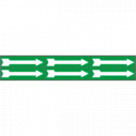 Foglio n. 6 etichette adesive verde freccia bianca