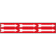 Foglio n. 6 etichette adesive rosso freccia bianca