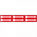 Foglio n. 6 etichette adesive rosso freccia bianca