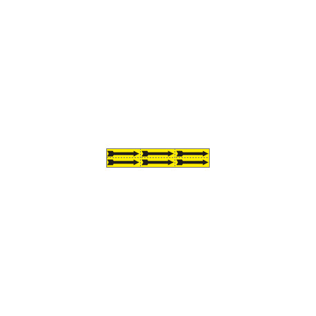 Foglio n. 6 etichette adesive giallo freccia nera