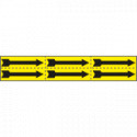 Foglio n. 6 etichette adesive giallo freccia nera
