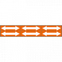 Foglio n. 6 etichette adesive arancio freccia bianca