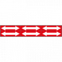 Foglio n. 6 etichette adesive rosso freccia bianca