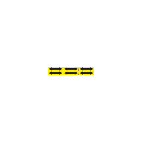 Foglio n. 6 etichette adesive giallo freccia nera