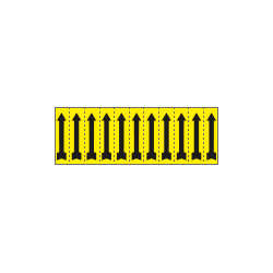 Foglio n. 11 etichette adesive giallo freccia nera