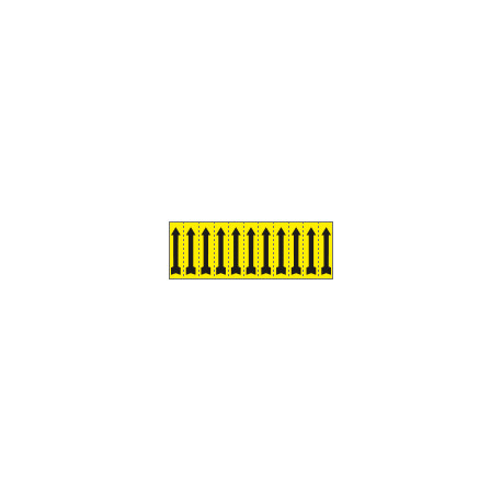 Foglio n. 11 etichette adesive giallo freccia nera