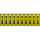 Foglio n. 10 etichette adesive giallo freccia nera