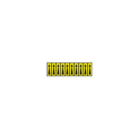 Foglio n. 10 etichette adesive giallo freccia nera