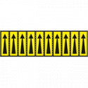Foglio n. 10 etichette adesive giallo freccia nera