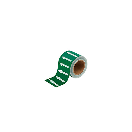 Frecce adesive in rotolo per tubazioni VERDE/BIANCO h. mm 100
