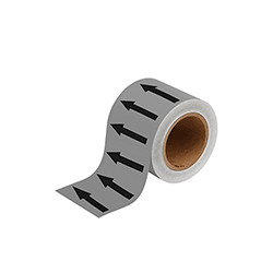Frecce adesive in rotolo per tubazioni GRIGIO/NERO h. mm 100