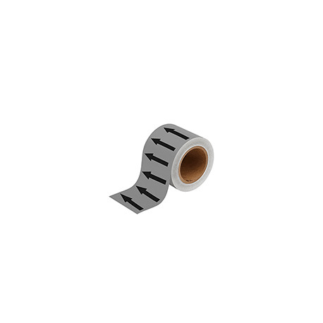Frecce adesive in rotolo per tubazioni GRIGIO/NERO h. mm 100