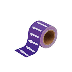 Frecce adesive in rotolo per tubazioni VIOLA/BIANCO h. mm 100