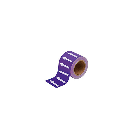 Frecce adesive in rotolo per tubazioni VIOLA/BIANCO h. mm 100