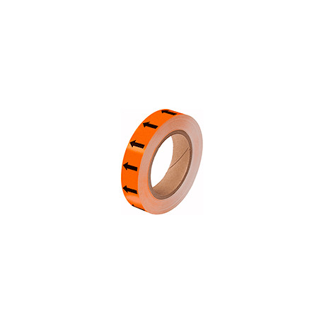 Frecce adesive in rotolo per tubazioni ARANCIO/NERO h. mm 25