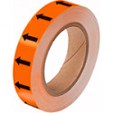 Frecce adesive in rotolo per tubazioni ARANCIO/NERO h. mm 25