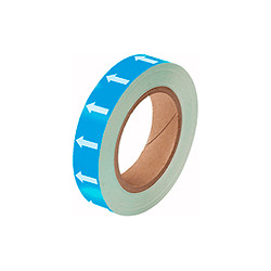 Frecce adesive in rotolo per tubazioni BLU/BIANCO h. mm 25