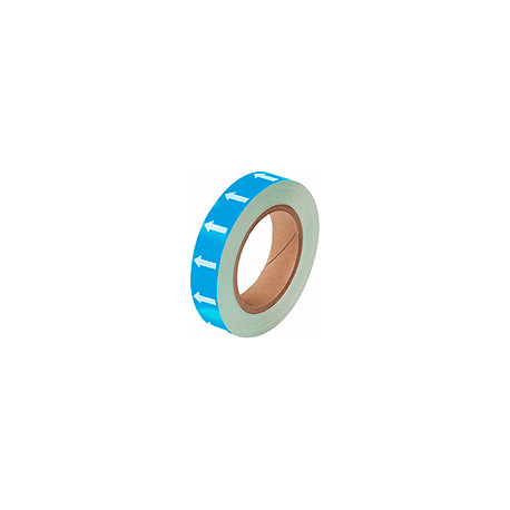 Frecce adesive in rotolo per tubazioni BLU/BIANCO h. mm 25