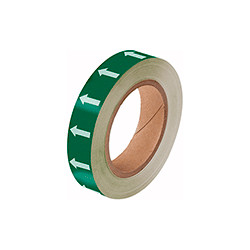 Frecce adesive in rotolo per tubazioni VERDE/BIANCO h. mm 25