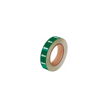 Frecce adesive in rotolo per tubazioni VERDE/BIANCO h. mm 25