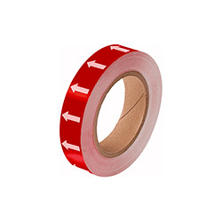 Frecce adesive in rotolo per tubazioni ROSSO/BIANCO h. mm 25