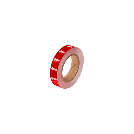 Frecce adesive in rotolo per tubazioni ROSSO/BIANCO h. mm 25